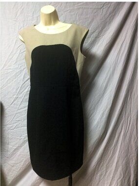 CALVIN KLEIN BLACK AND TAN DRESS - Size 6 NEW